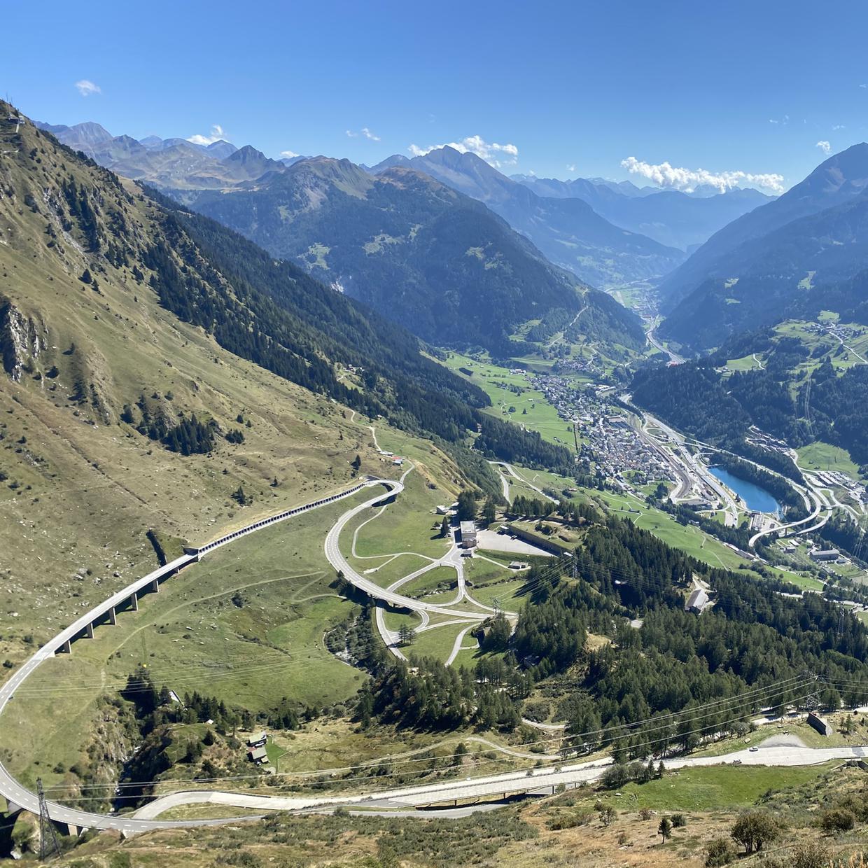 View from the Gotthard pass, looking south towards Ticino.