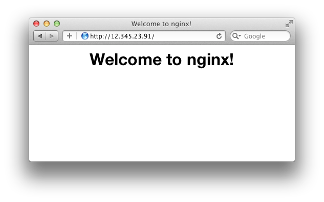 A successful nginx installation.