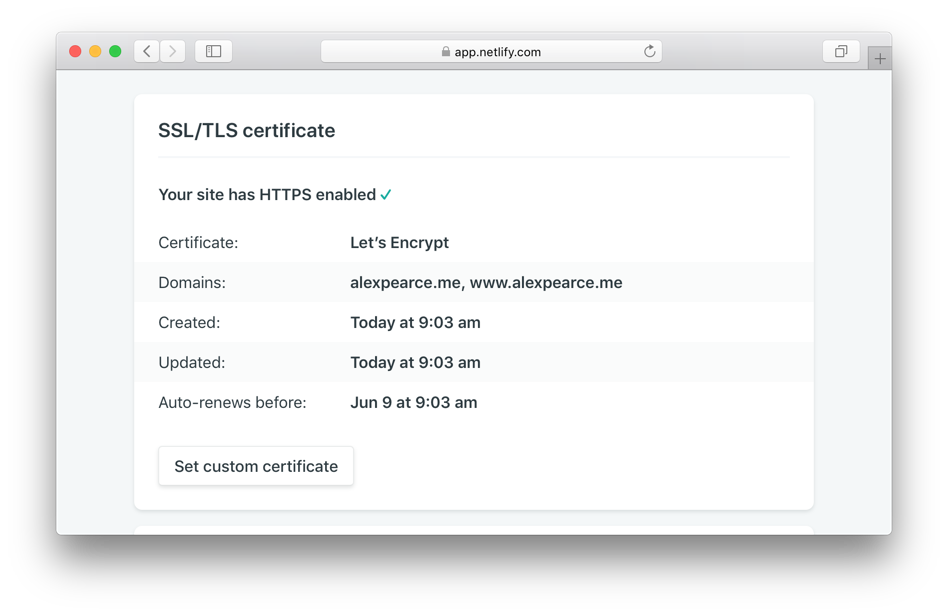 Netlify HTTPS configuration